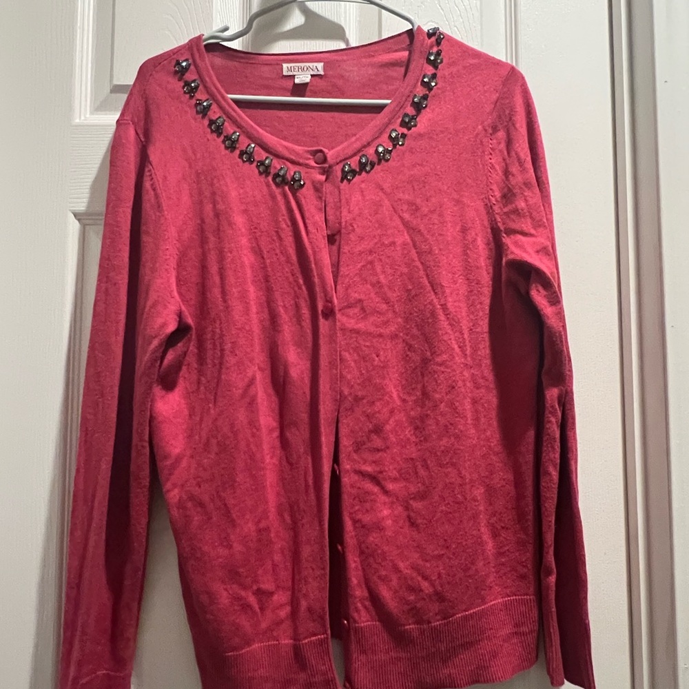 Merona Ruby Cardigan with Beaded Neckline